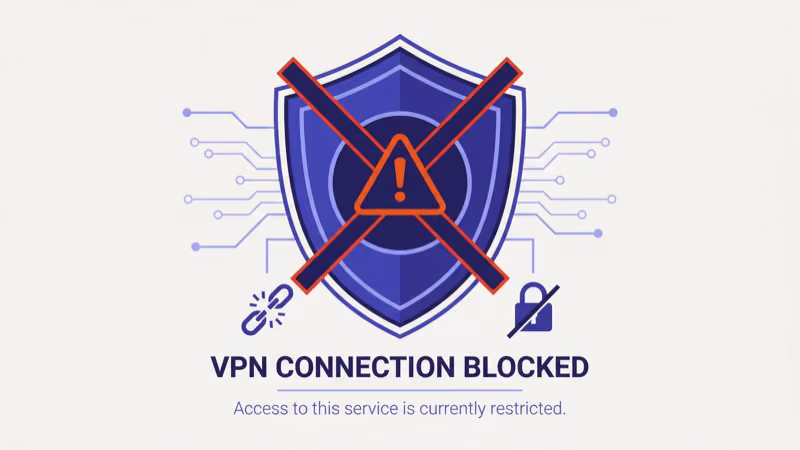 VPN settings screen showing disconnect option to bypass Hulu geo-blocking detection