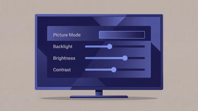 Insignia Fire TV picture settings menu showing backlight and dynamic contrast controls
