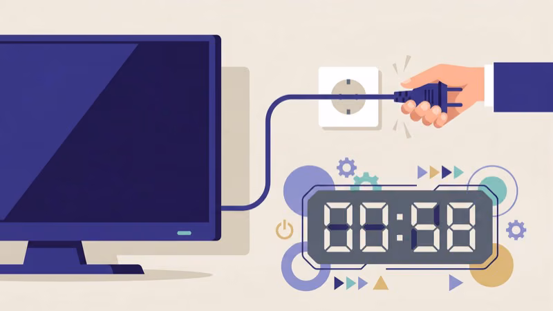 Unplugging an Insignia TV power cord from wall outlet to power cycle and reset HDMI