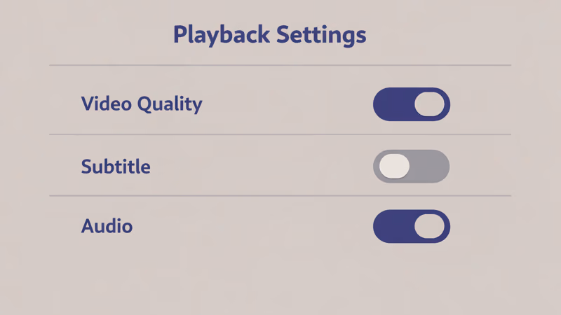 Jellyfin app playback settings menu showing bitrate and video player options
