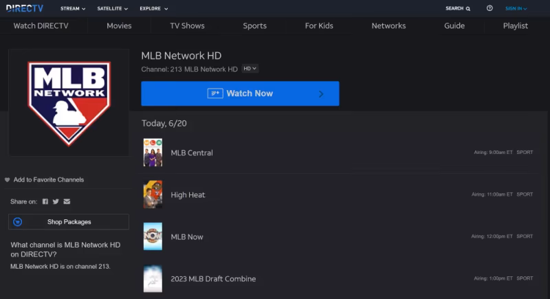 Mlb Network On Directv