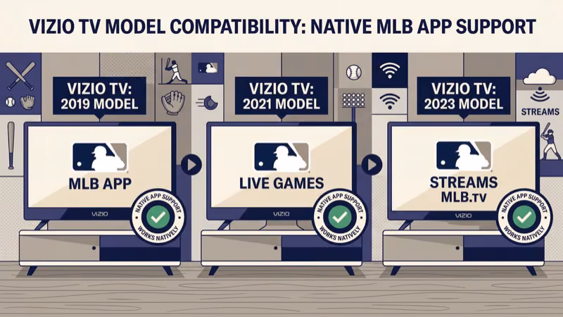 Vizio TV model lineup showing which support Google Cast and AirPlay 2