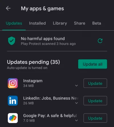 Google Play Update App
