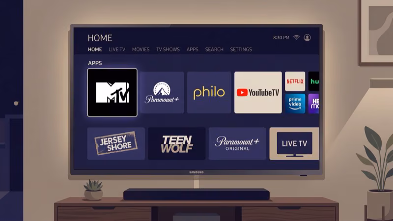 Four live TV streaming services that carry MTV on Samsung Smart TV
