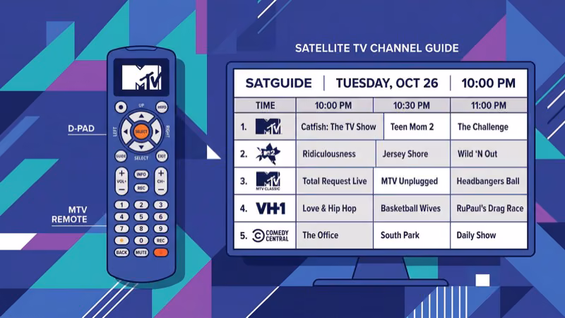 MTV channel numbers 160 SD and 1160 HD on DISH Network guide