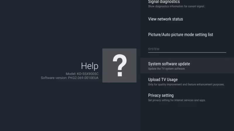 Sony Tv System Software Update