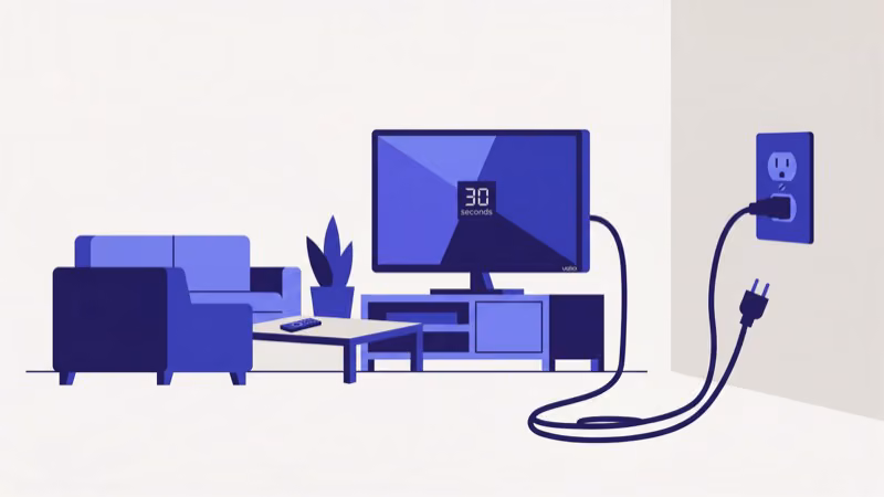 Vizio TV unplugged from wall outlet for power cycle reset