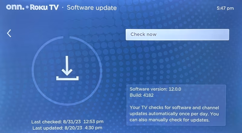 Onn Roku Tv System Update Check Now