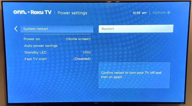 Onn Tv System Restart