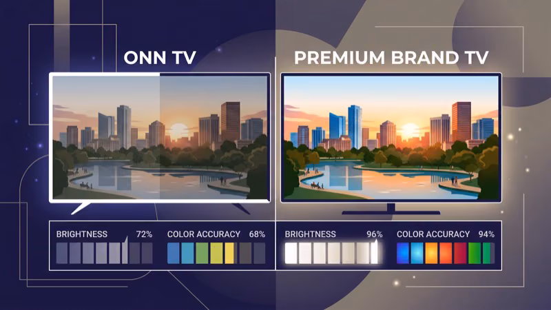 Side by side picture quality comparison between ONN Roku TV and TCL Hisense panels