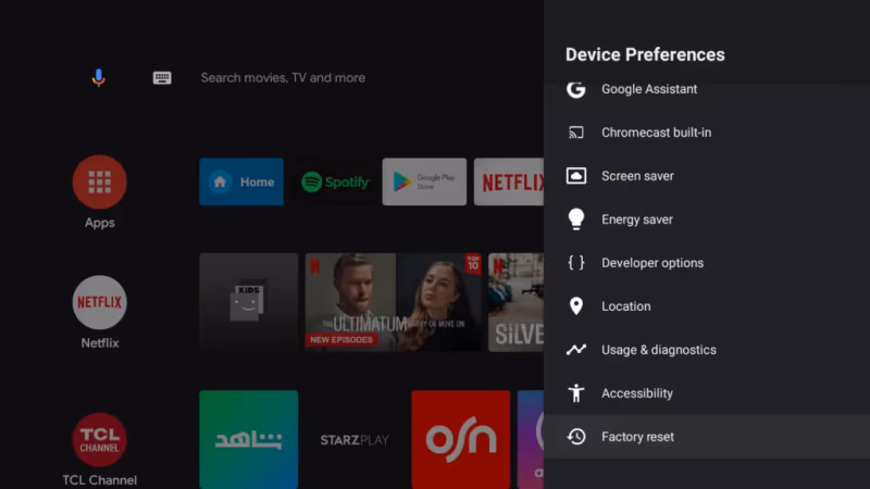 Factory Reset Onn TV to Solve Netflix Problems
