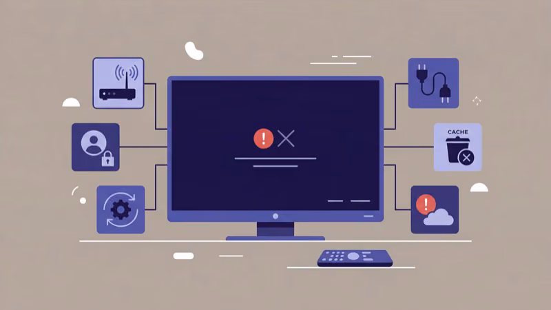 ONN TV showing Netflix error screen with common failure cause categories