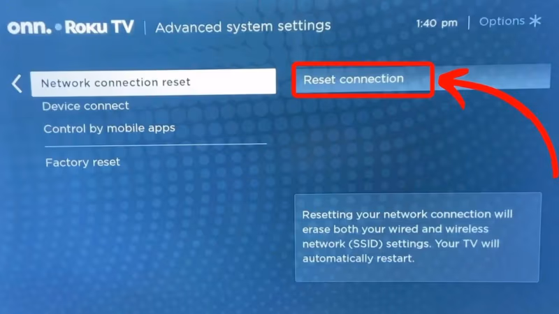 Onn Tv Reset Network Settings
