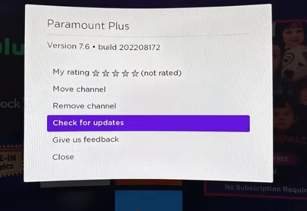 Paramount Plus App Check For Updates