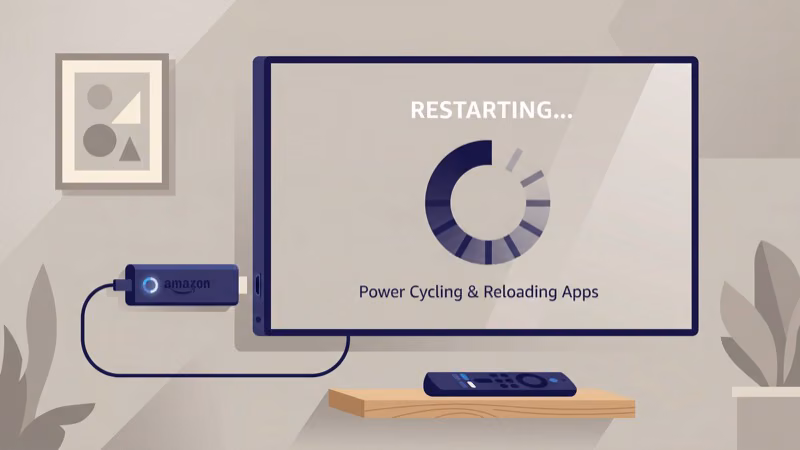 Streaming device being restarted to fix app freezing issue