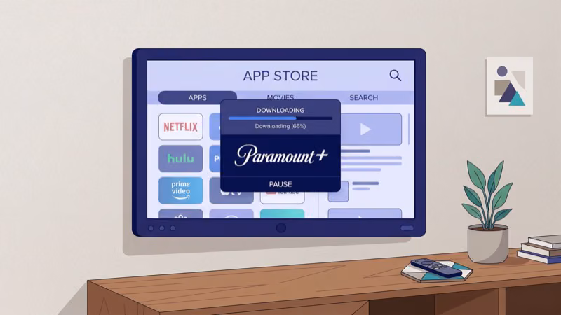 Installing Paramount Plus app from smart TV app store