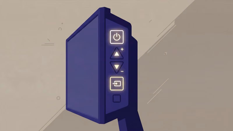 Philips Roku TV side panel joystick controls for power volume and input switching