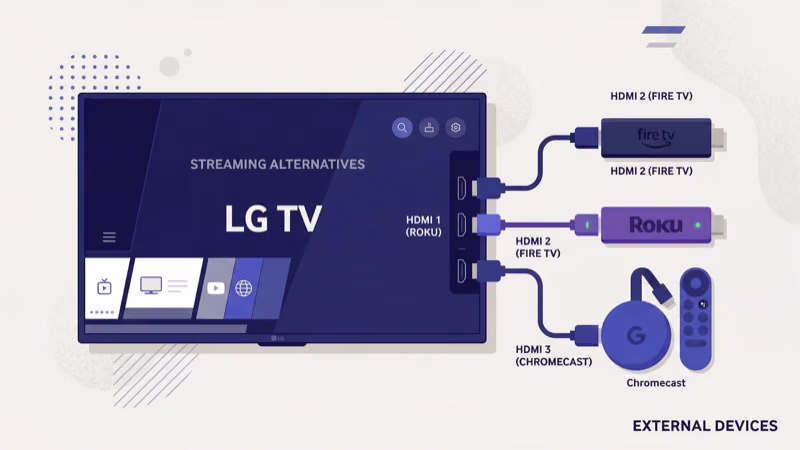Roku Express Fire TV Stick and Apple TV 4K options for Philo on LG TV