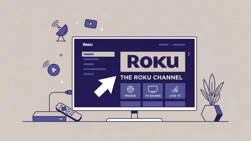 The Roku Channel app showing exclusive original content and live channels
