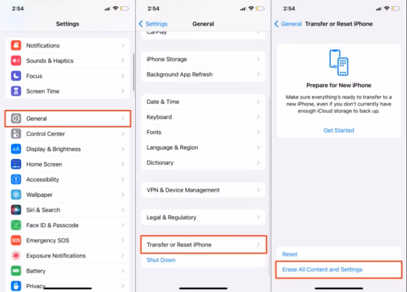 Erase All Content And Settings