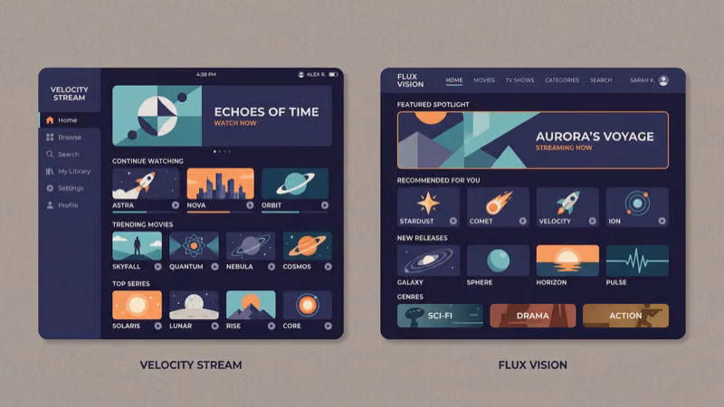 Pluto TV cable-style grid guide versus Xumo Play personalized home screen interface