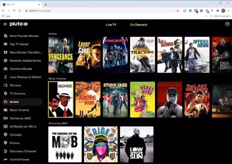Pluto Tv Desktop Site