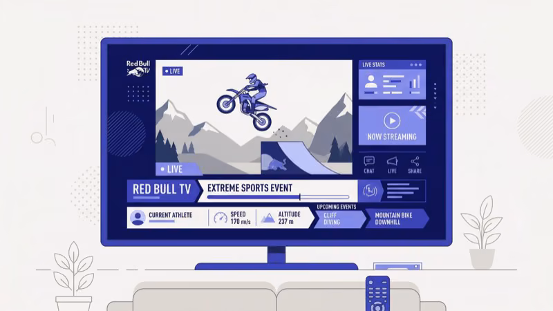 Red Bull TV live extreme sports event broadcast including cliff diving and motocross
