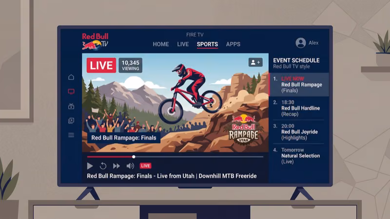 Red Bull TV live extreme sports event streaming in 1080p on Fire TV Stick 4K Max
