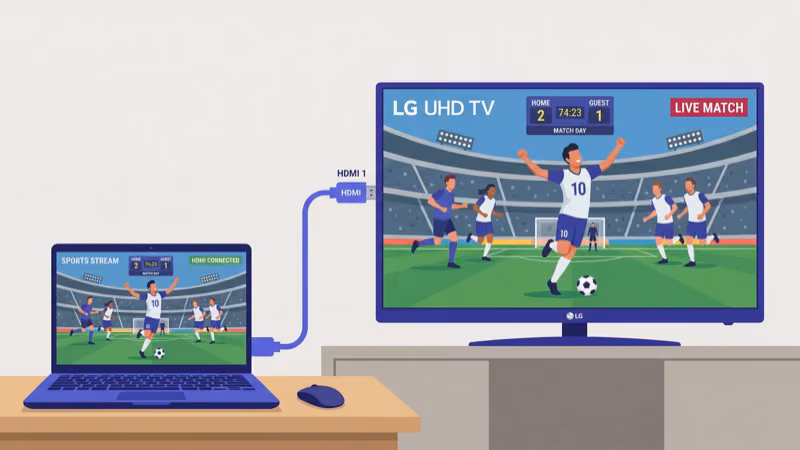 Android screen mirroring Red Bull TV to LG Smart TV using Screen Share feature