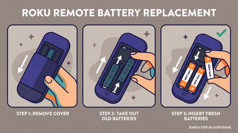 Replacing AA batteries in a Roku remote to restore infrared signal strength