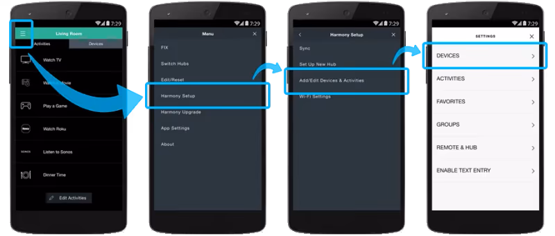 Logitech Harmony Remotes Add Device