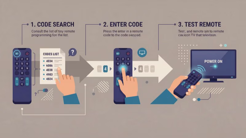 Step by step universal remote programming for Roku TV