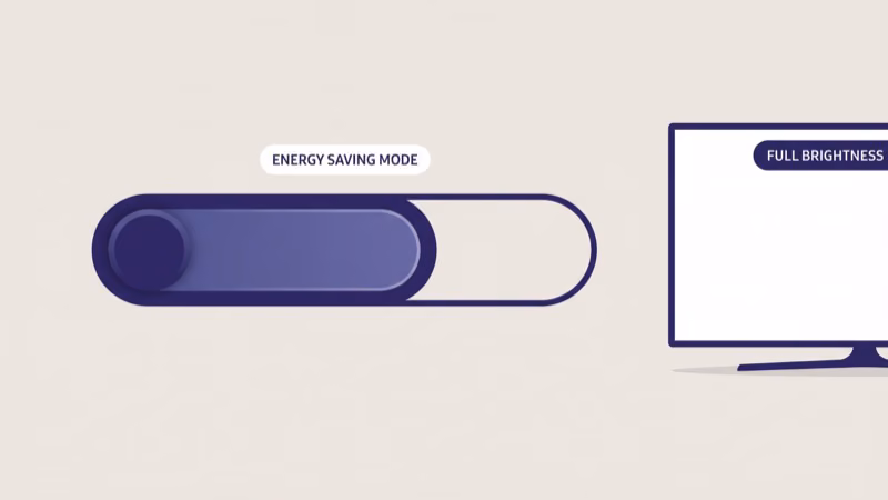 Samsung Energy Saving Mode toggle switching off with full brightness TV indicator