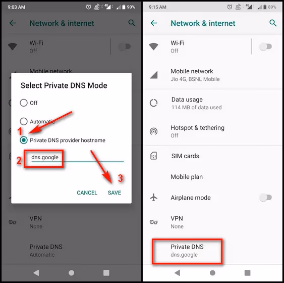Samsung Phone Private Dns