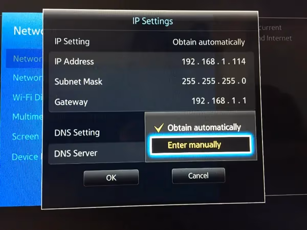 Samsung Tv Dns Settings