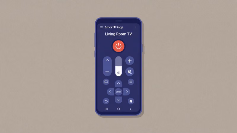 SmartThings app setup screen pairing with Samsung TV over the same Wi-Fi network