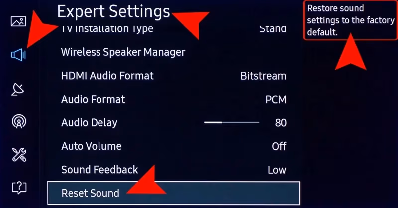 Reset Sound Samsung Tv