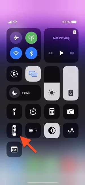 open Control Center on your iOS device