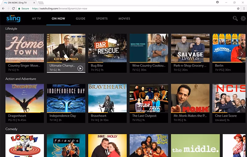 Sling Stream Through Web Browser