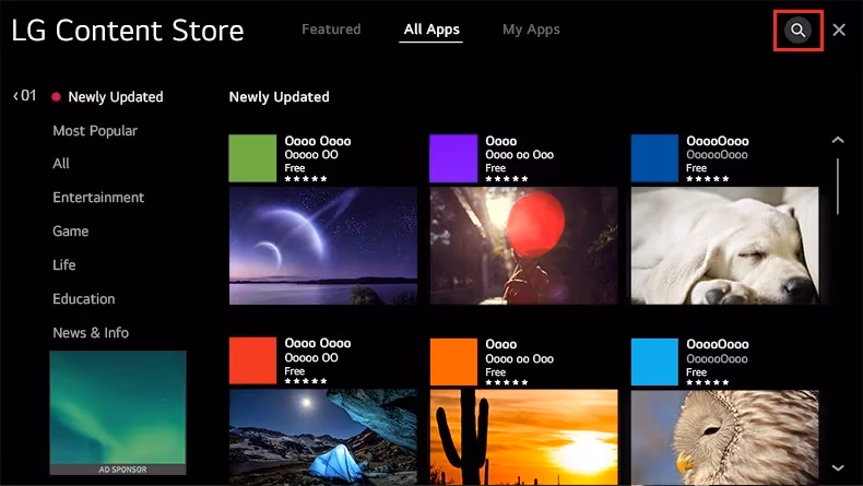 Lg Content Store Search Icon