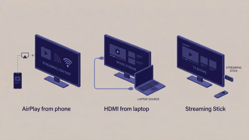 Alternative streaming methods AirPlay HDMI and streaming stick