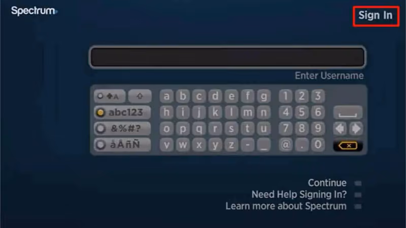 Log In Using Your Spectrum Credentials
