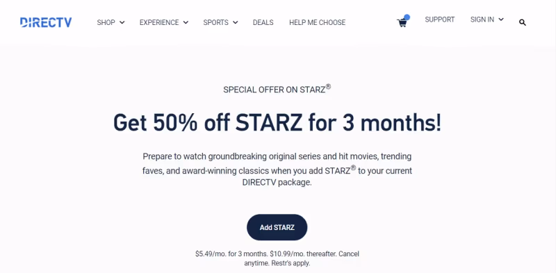 Special Offer On Starz