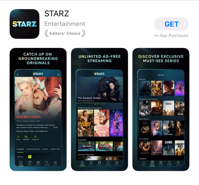 Starz Mobile App
