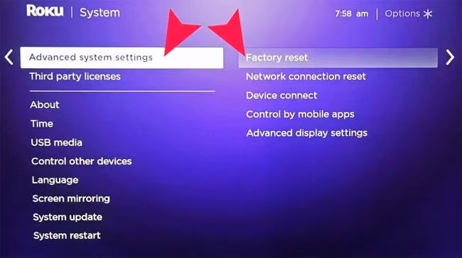 A Complete Factory Reset To Restart Roku Tv