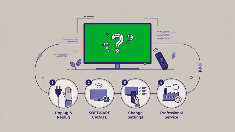Step by step troubleshooting methods for TCL TV green screen