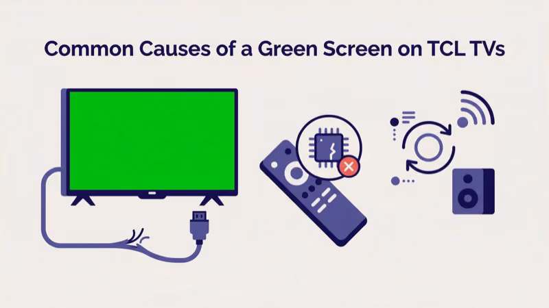 TCL TV displaying green tint caused by HDMI or settings issue