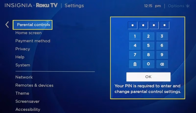 Roku Parental Controls