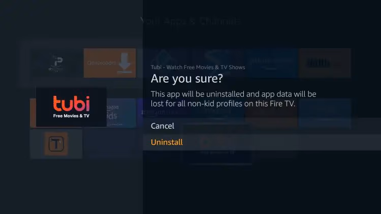 Uninstall Tubi Tv