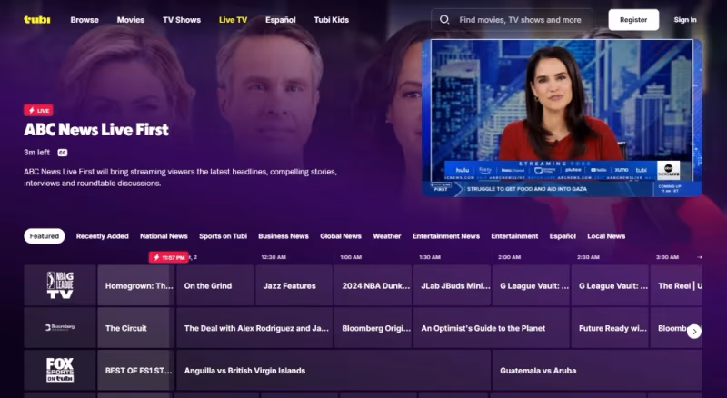 Tubi Live Tv